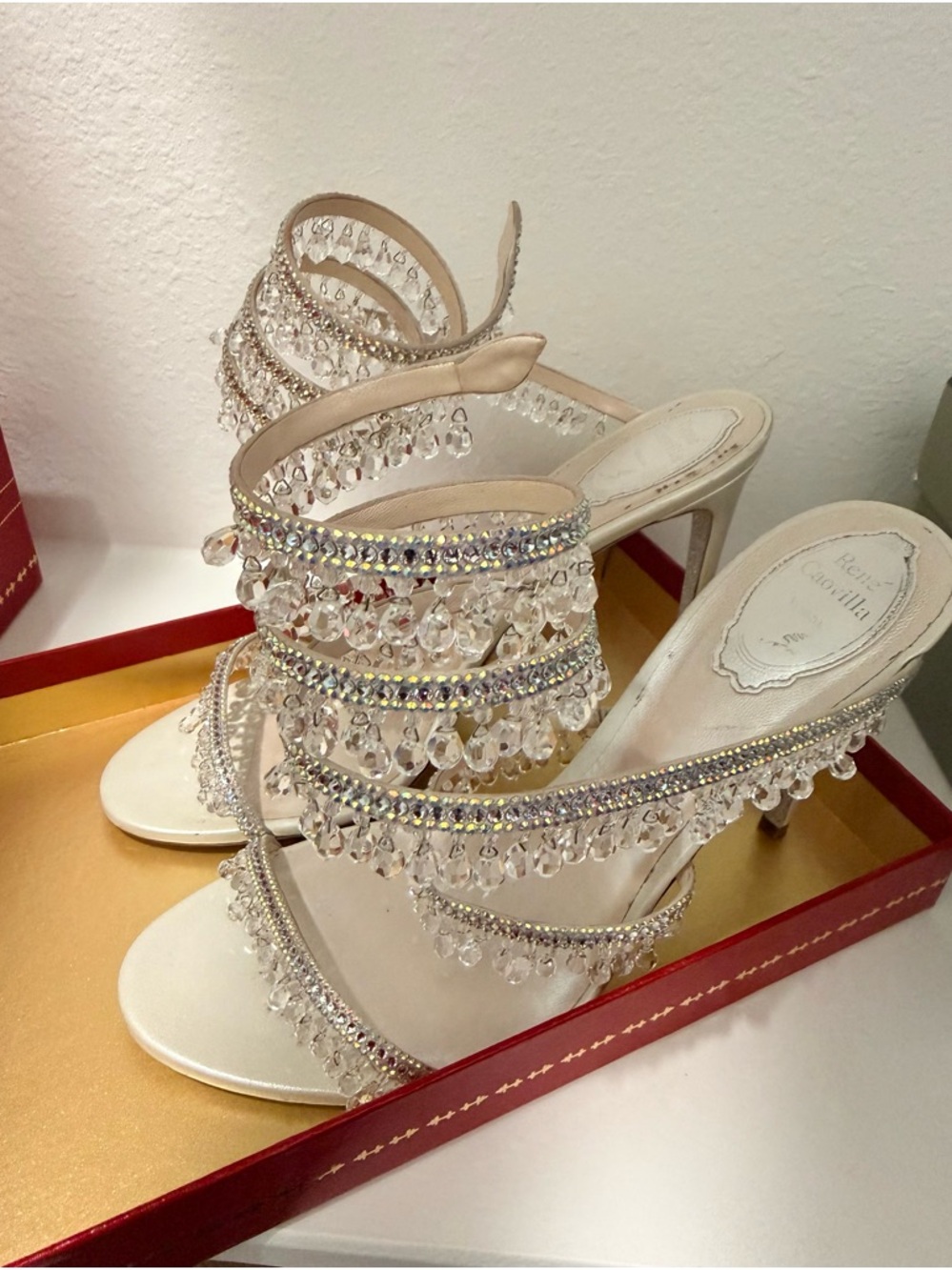 Rene Caovilla Red Decorative Shoe Box